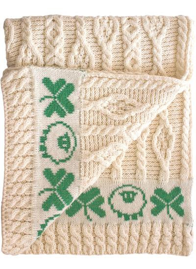 Baby Aran Cable Knit Blanket -  Mary-Anne's Irish Gift Shop