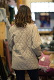 Microfibre Quilted Barn Jacket lined with Irish Tweed -  Henry white