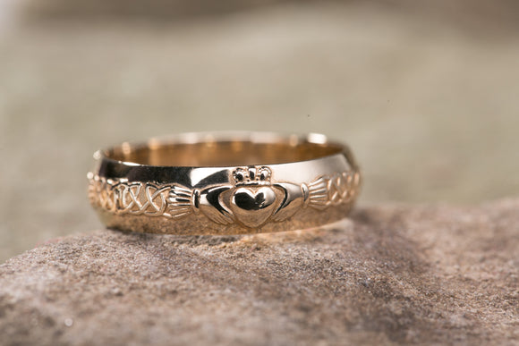 14K Claddagh Wedding Band -  Mary-Anne's Irish Gift Shop