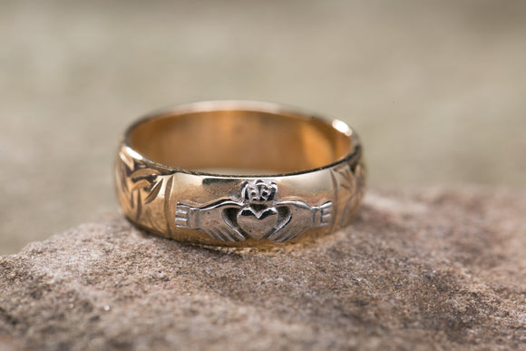 14K Claddagh Wedding Band -  Mary-Anne's Irish Gift Shop