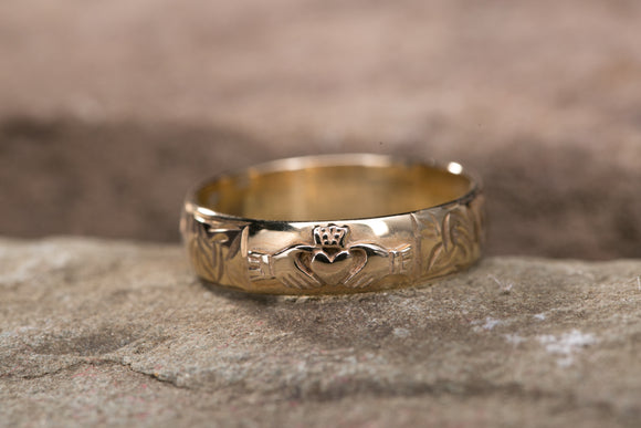 14K Claddagh Wedding Band -  Mary-Anne's Irish Gift Shop