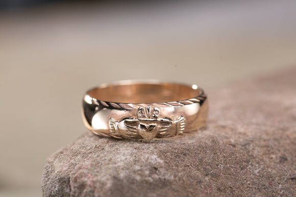 10K Claddagh Wedding Band -  Mary-Anne's Irish Gift Shop