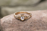 Ladies Claddagh Ring 10k Gold Birthstone Rings -  Jim O'Conner