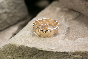Ladies 14K Claddagh Ring with Braided Back -  Jim O'Conner