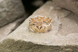 Mens 10K Claddagh Ring with Braided Back -  Jim O'Conner