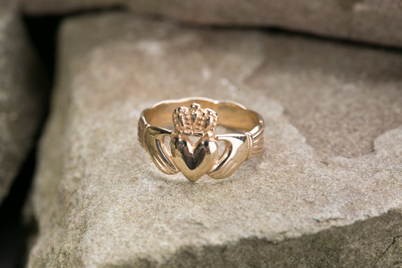 Ladies Claddagh Ring 10k Gold with Braided Back -  Jim O'Conner