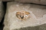 Mens 10K Claddagh Ring with  Closed Braided Back -  Jim O'Conner