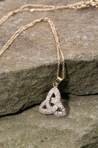 14K Trinity Knot Diamond Pendant -  Mary-Anne's Irish Gift Shop