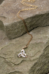 14K Trinity Knot Pendant Yellow Gold and Diamonds -  Mary-Anne's Irish Gift Shop