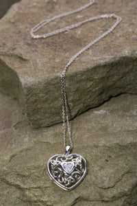 10K Trinity Knot Pendant White Gold Heart -  Mary-Anne's Irish Gift Shop