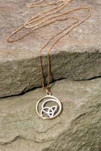 14K Trinity Knot Pendant Yellow and White Gold -  Mary-Anne's Irish Gift Shop
