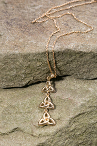 14K Trinity Knot Triple Pendant Yellow Gold -  Mary-Anne's Irish Gift Shop