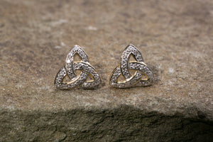 14K Trinity Knot Diamond Earrings -  Mary-Anne's Irish Gift Shop