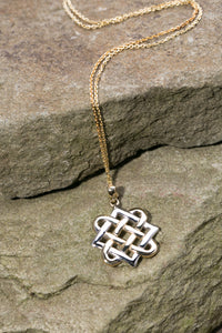 10K Celtic Knot Pendant Yellow and White Gold -  Mary-Anne's Irish Gift Shop