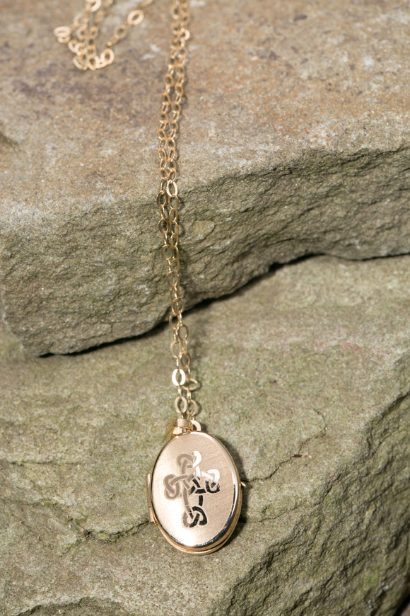 10K Celtic Knot Cross Locket -  Solvar