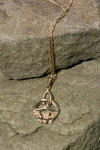 10K Trinity Knot & Claddagh Pendant -  Mary-Anne's Irish Gift Shop