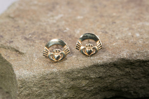 10K Claddagh Stud Earrings -  Mary-Anne's Irish Gift Shop