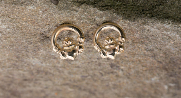 14K Claddagh Tiny Stud Earrings -  Mary-Anne's Irish Gift Shop