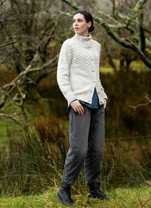 Fisherman Aran Cable Knit Cardigan -  Carraig Donn