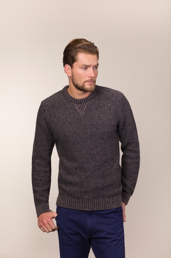 Fisherman Out of Ireland Gents Seed Stitch Crew -  Fisherman Out of Ireland
