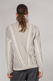Fisherman Ladies Lambswool  2 Tone Cable Polo Neck Sweater -  Mary-Anne's Irish Gift Shop