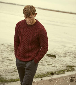 Fisherman Heavyweight Gents Cable Aran Crew -  Fisherman Out of Ireland