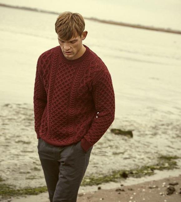 Fisherman Heavyweight Gents Cable Aran Crew -  Fisherman Out of Ireland