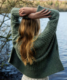 Fisherman Aran Cable Knit Cropped Sweater with Slits -  Irelands eye