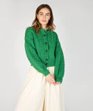 Cropped Aran Cardigan Emerald -  Irelands eye