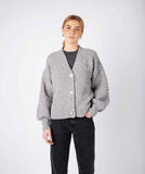 Knitted Cardigan with Cable Lantern Sleeve -  Irelands eye