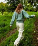 Fisherman Ladies Aran Cropped Crew -  original Aran Company