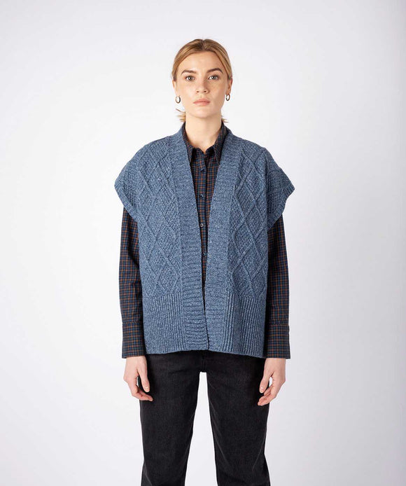 Fisherman Aran Cable Knit Vest -  Irelands eye