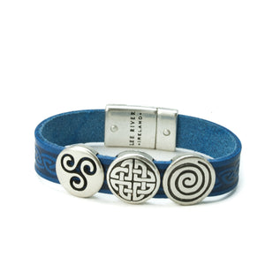 Celtic Leather Cuff with 3 Knots -  Lee River