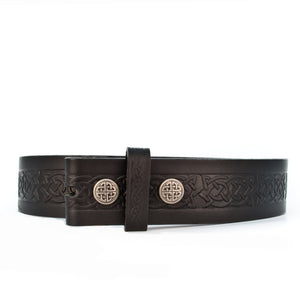 Celtic Knot Black Leather Belt -  Lee River