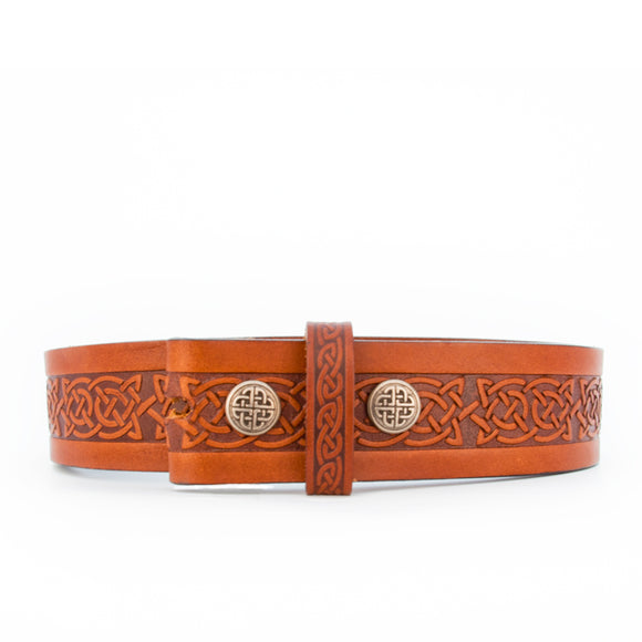 Celtic Knot Brown Leather Belt -  Lee River