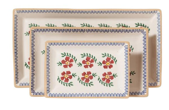 Nicholas Mosse Old Rose set of 3 rectangular dishes -  Nicholas Mosse Pottery