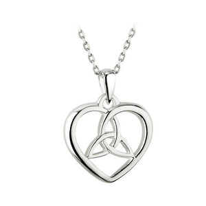 Ladies Sterling Silver Trinity Knot Heart Pendant -  Solvar