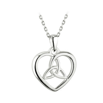 Ladies Sterling Silver Trinity Knot Heart Pendant -  Solvar