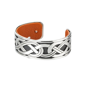 Rhodium Celtic Knot Eternity Bangle Orange -  Solvar