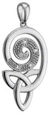 14K Trinity Knot Pendant with Spiral of Diamonds -  Mary-Anne's Irish Gift Shop