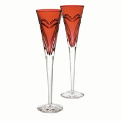 Waterford Crystal Red Romance Flutes -  Waterford Crystal