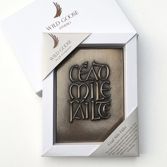 Wild Goose Studio Céad Míle Fáilte Bronze Plaque -  Wild Goose Studio
