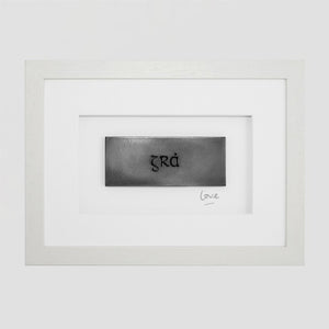 Wild Goose Studio Gallery Framed Gaelic carved words....Grá..... Love -  Wild Goose Studio