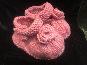 Handknit Aran Baby Moccasins -  Magee