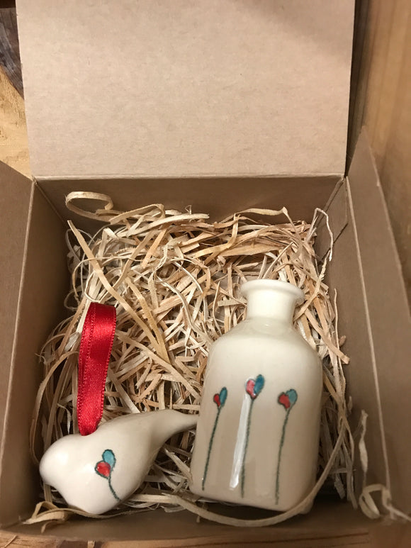 Irish Ceramic... Bird and Tiny Bottle Set -  Siobhan Steele