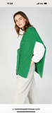 Aran Fisherman Knit Super Soft Merino Wool Poncho