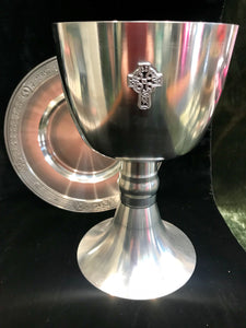 Mullingar Pewter Large Celtic Cross Chalice -  Mary-Anne's Irish Gift Shop