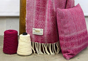 Studio Donegal Handwoven Ruby Wool Blanket/Throw -  Studio Donegal