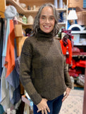 Fisherman Out of Ireland Shadow Blocked Funnel Neck Sweater
