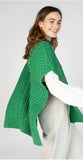 Aran Fisherman Knit Super Soft Merino Wool Poncho